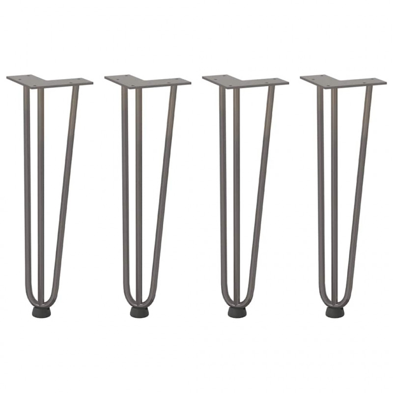 Nogi do stolika kawowego 4 szt. Naturalna stal 42 cm Solidna stal