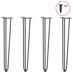 nogi wsuwkowe do stolików konsolowych do stolika konsolowego 4 szt. Antracyt 72 cm Stal lite