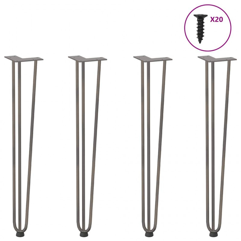 nogi do stolików konsolowych do stolika konsolowego 4 szt. Naturalna stal 72 cm Solidna stal