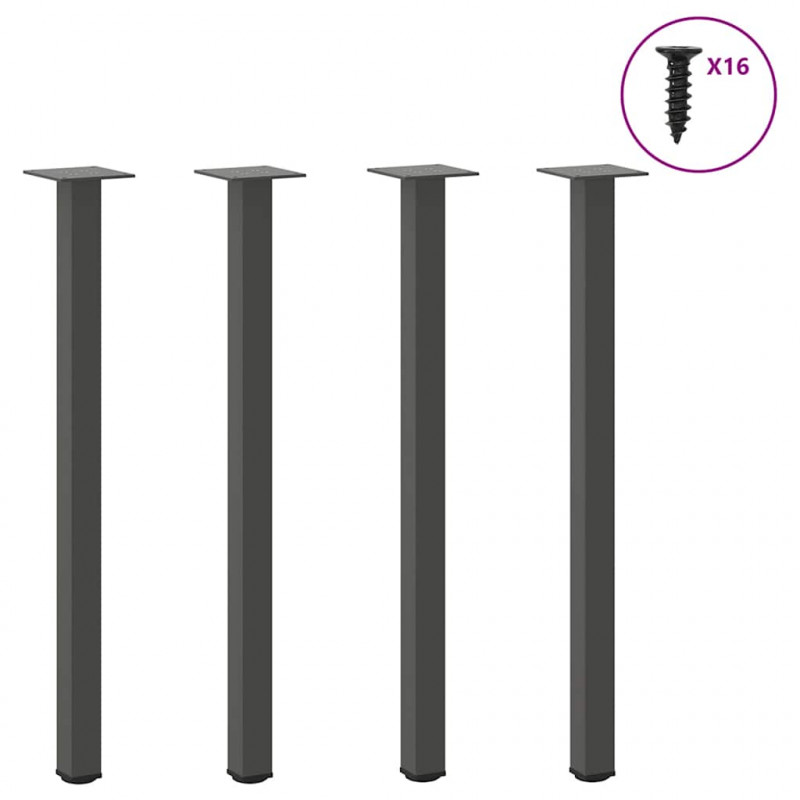 Nogi do stołu konsolowego 4 szt. Antracyt 72-74 cm Stal