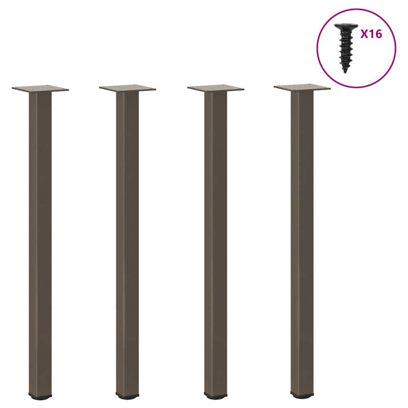 Nogi do stołu konsolowego 4 szt. Naturalna stal 72-74 cm Stal