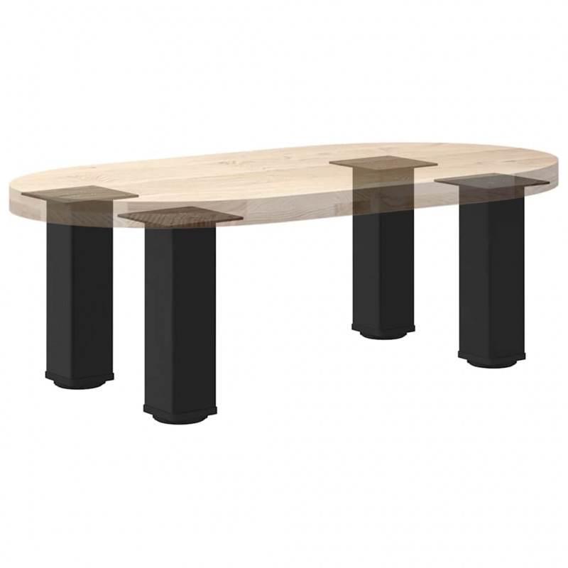 Nogi do stolika kawowego 4 szt. Czarne 42-44 cm Stalowe