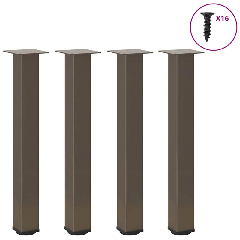 Nogi do stołu konsolowego 4 szt. Naturalna stal 72-74 cm Stal
