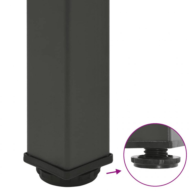 Nogi do stołu barowego 4 szt. Antracyt 90-92 cm Stal