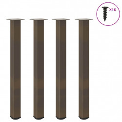 Nogi do stołu barowego 4 szt. Naturalna stal 90-92 cm Stal