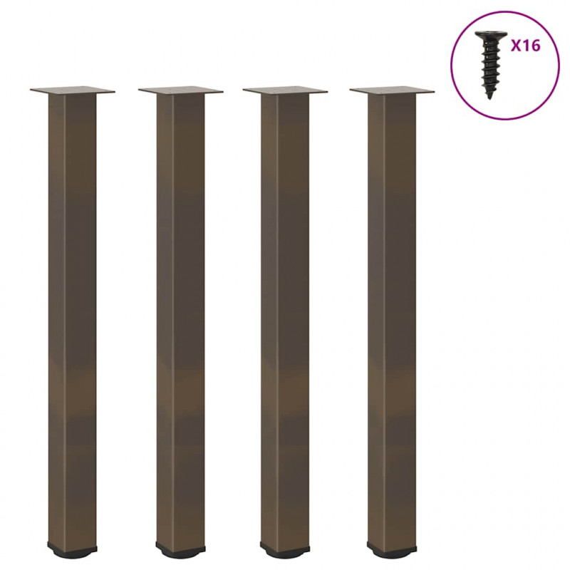 Nogi do stołu barowego 4 szt. Naturalna stal 90-92 cm Stal