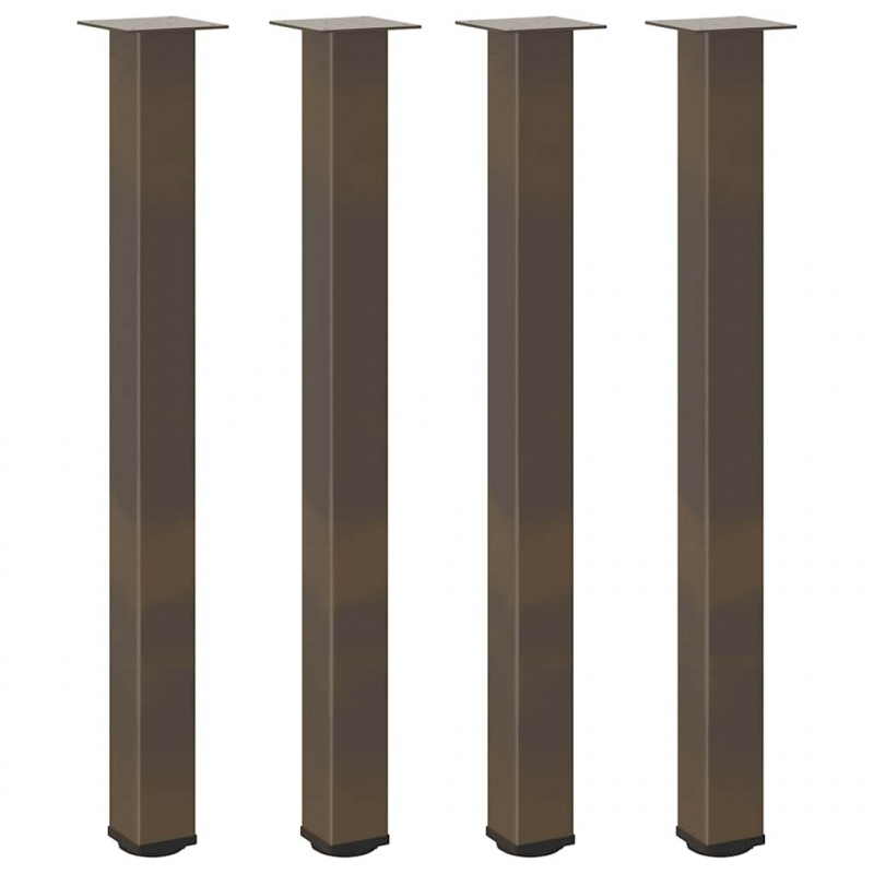 Nogi do stołu barowego 4 szt. Naturalna stal 90-92 cm Stal