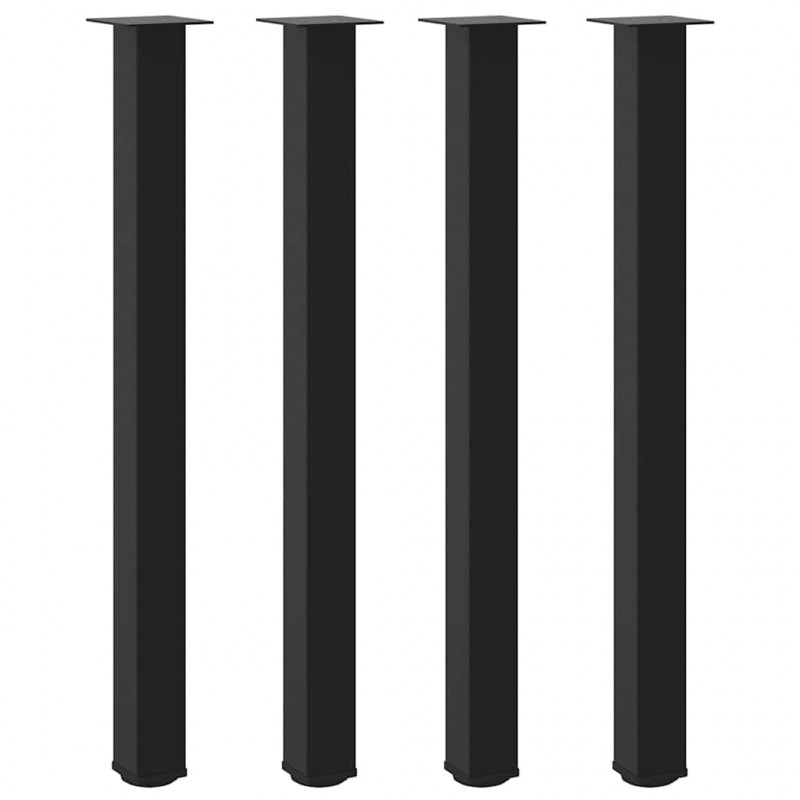 Nogi do stołu barowego 4 szt. Czarne 110-112 cm Stalowe