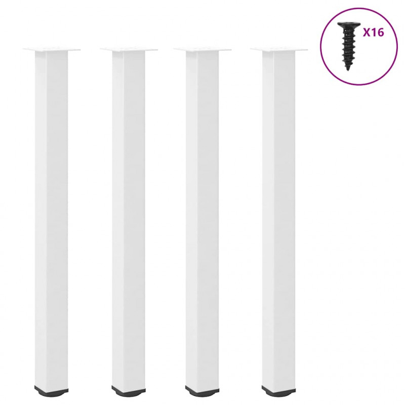 Nogi do stołu barowego 4 szt. Białe 110-112 cm Stal