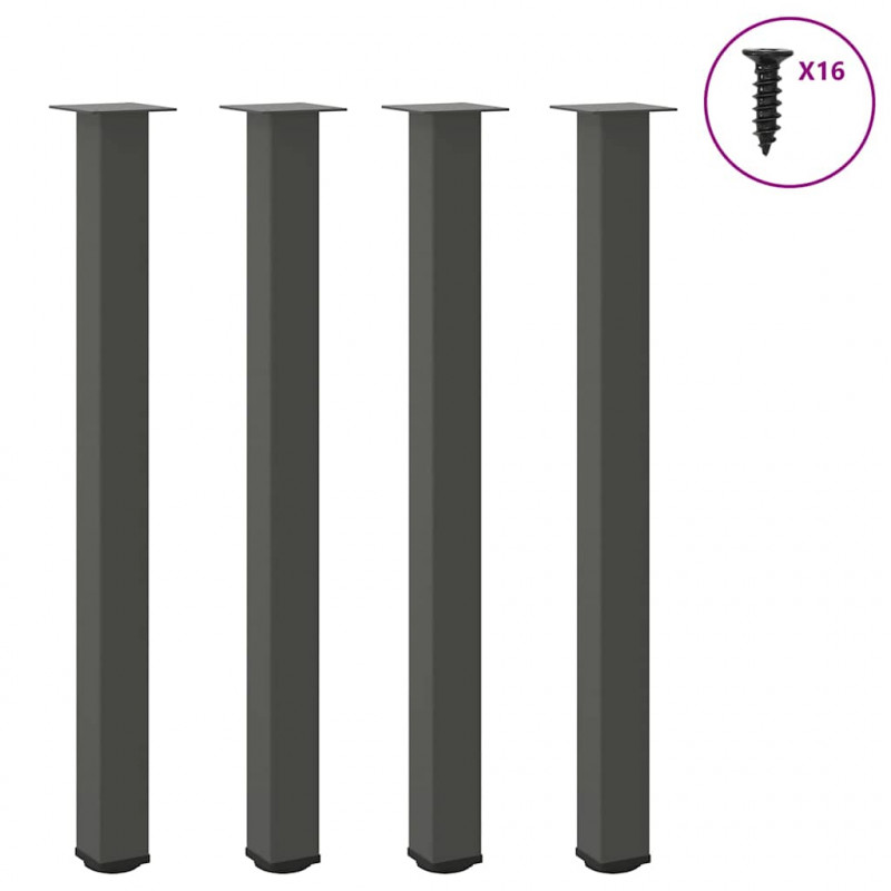 Nogi do stołu barowego 4 szt. Antracyt 110-112 cm Stal