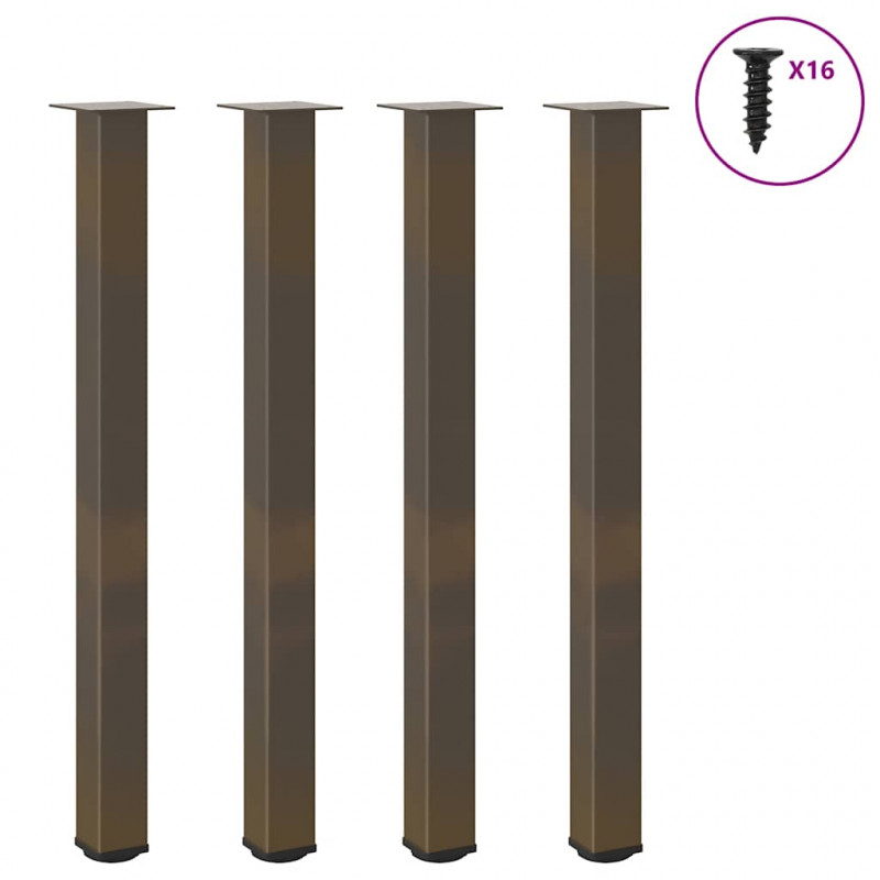 Nogi do stołu barowego 4 szt. Naturalna stal 110-112 cm Stal