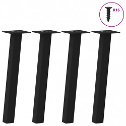 Nogi do stolika kawowego 4 szt. Czarne 42 cm Stalowe