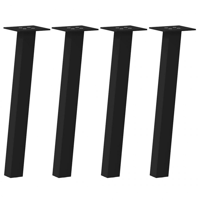 Nogi do stolika kawowego 4 szt. Czarne 42 cm Stalowe