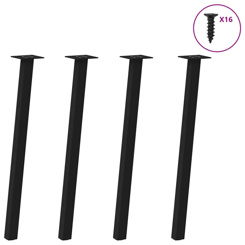 Nogi do stołu konsolowego 4 szt. Czarne 72 cm Stalowe
