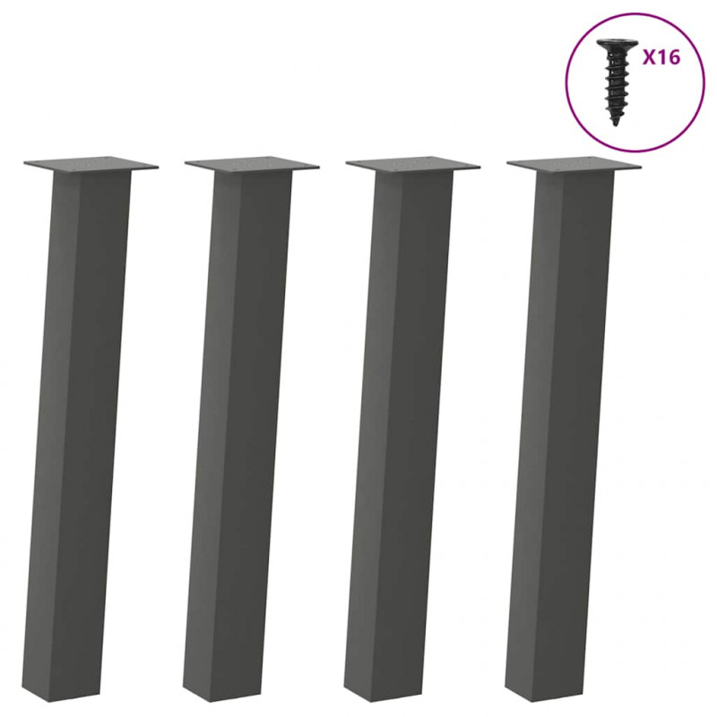Nogi do stołu konsolowego 4 szt. Antracyt 72 cm Stal