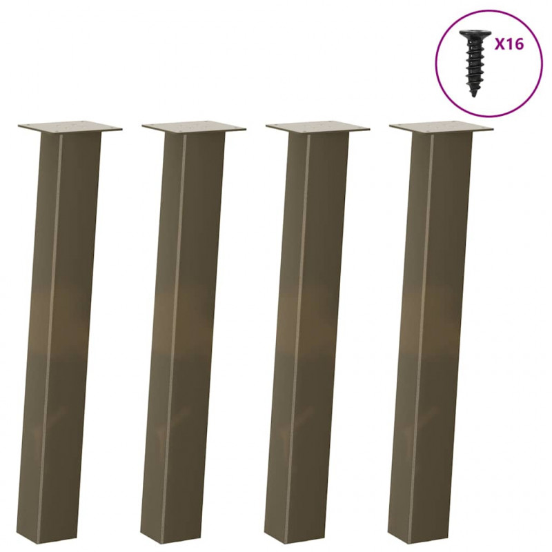 Nogi do stołu konsolowego 4 szt. Naturalna stal 72 cm Stal