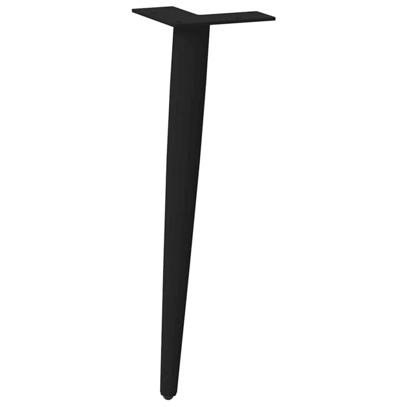 Nogi do stolika kawowego w kształcie stożka 4 szt. Czarne 30-31 cm Stalowe