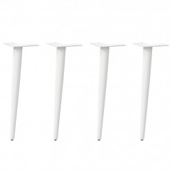 Nogi do stolika kawowego w kształcie stożka 4 szt. Białe 30-31 cm Stal