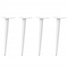 Nogi do stolika kawowego w kształcie stożka 4 szt. Białe 30-31 cm Stal