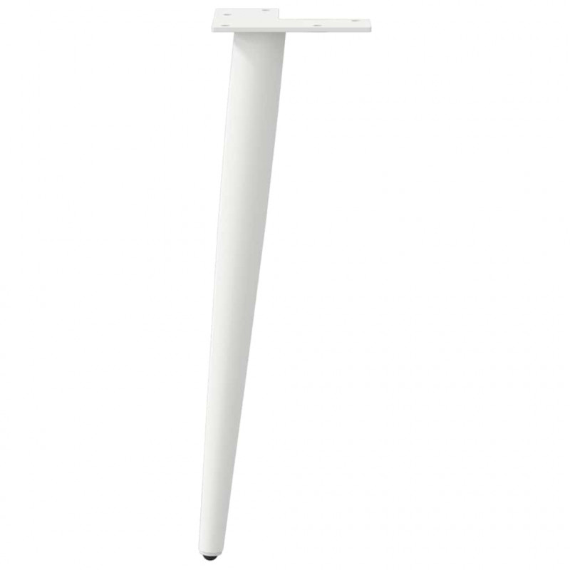 Nogi do stolika kawowego w kształcie stożka 4 szt. Białe 30-31 cm Stal