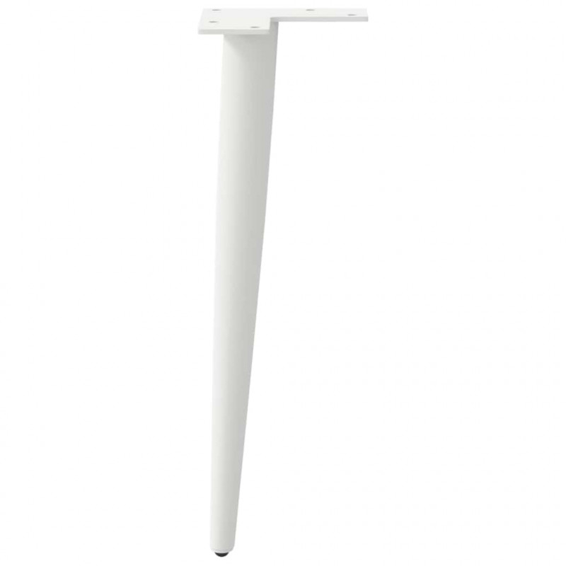 Nogi do stolika kawowego w kształcie stożka 4 szt. Białe 30-31 cm Stal