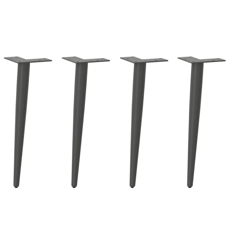 Nogi do stolika kawowego w kształcie stożka 4 szt. Antracyt 30-31 cm Stal