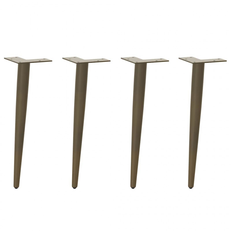 Nogi do stolika kawowego w kształcie stożka 4 szt. Naturalna stal 30-31 cm Stal