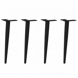 Nogi do stolika kawowego w kształcie stożka 4 szt. Czarne 42-43 cm Stalowe