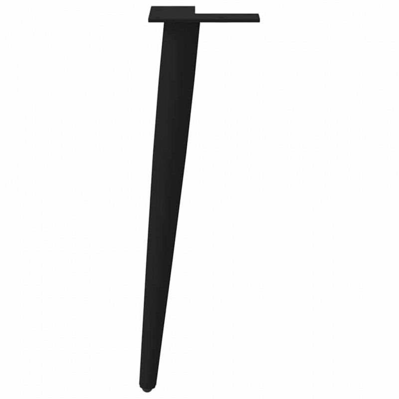 Nogi do stolika kawowego w kształcie stożka 4 szt. Czarne 42-43 cm Stalowe