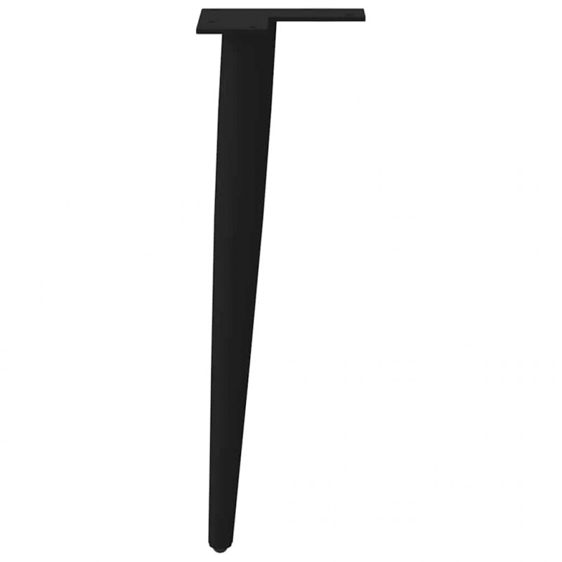 Nogi do stolika kawowego w kształcie stożka 4 szt. Czarne 42-43 cm Stalowe