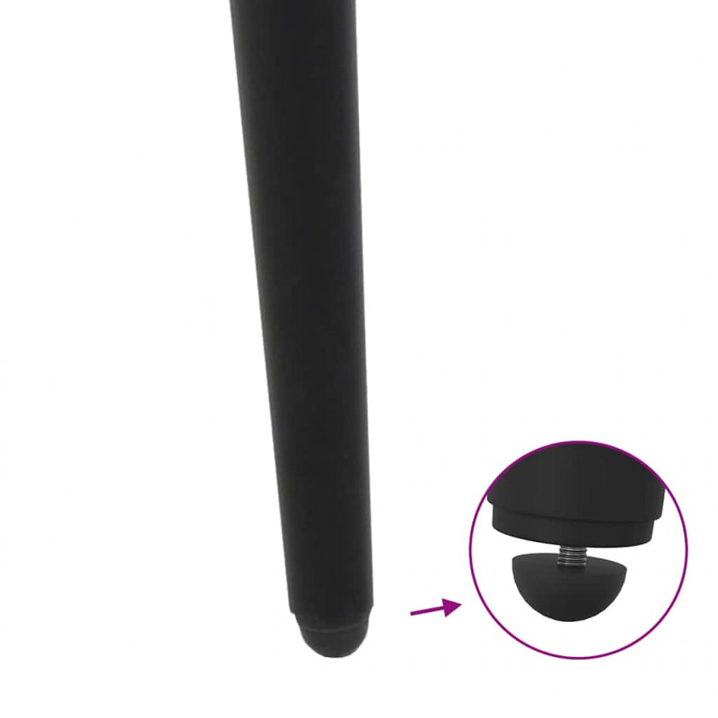 Nogi do stolika kawowego w kształcie stożka 4 szt. Czarne 42-43 cm Stalowe