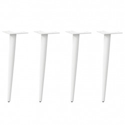 Nogi do stolika kawowego w kształcie stożka 4 szt. Białe 42-43 cm Stalowe