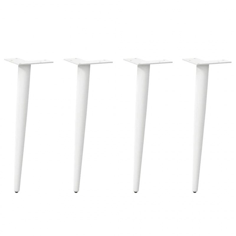 Nogi do stolika kawowego w kształcie stożka 4 szt. Białe 42-43 cm Stalowe