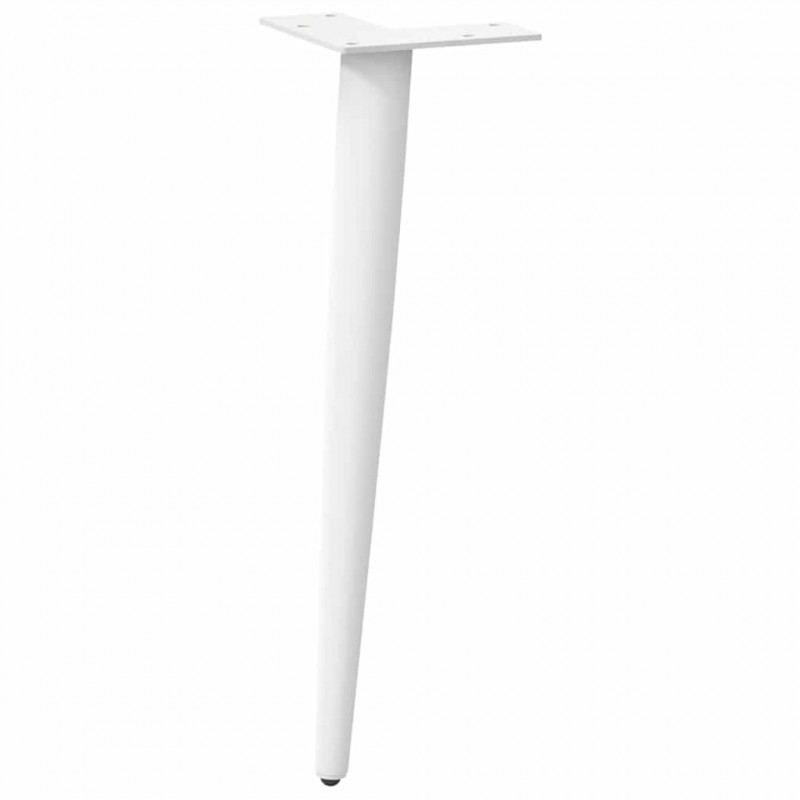 Nogi do stolika kawowego w kształcie stożka 4 szt. Białe 42-43 cm Stalowe