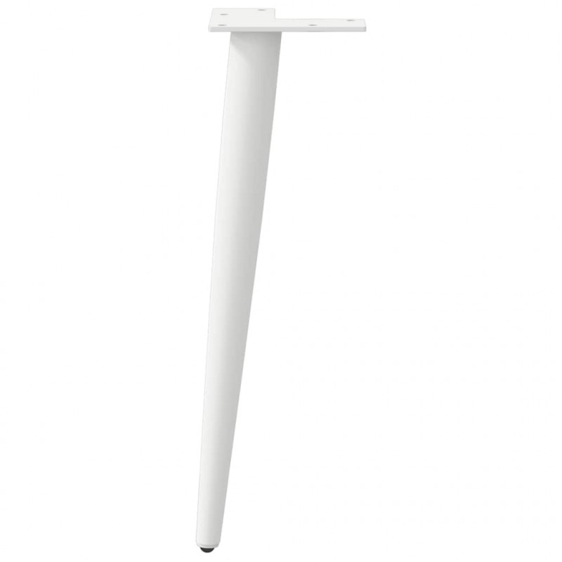 Nogi do stolika kawowego w kształcie stożka 4 szt. Białe 42-43 cm Stalowe
