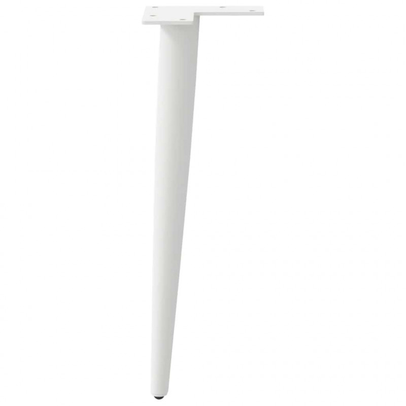 Nogi do stolika kawowego w kształcie stożka 4 szt. Białe 42-43 cm Stalowe
