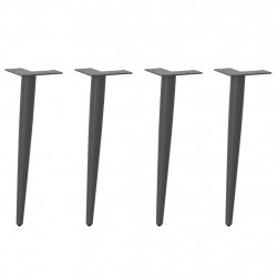 Nogi do stolika kawowego w kształcie stożka 4 szt. Antracyt 42-43 cm Stal
