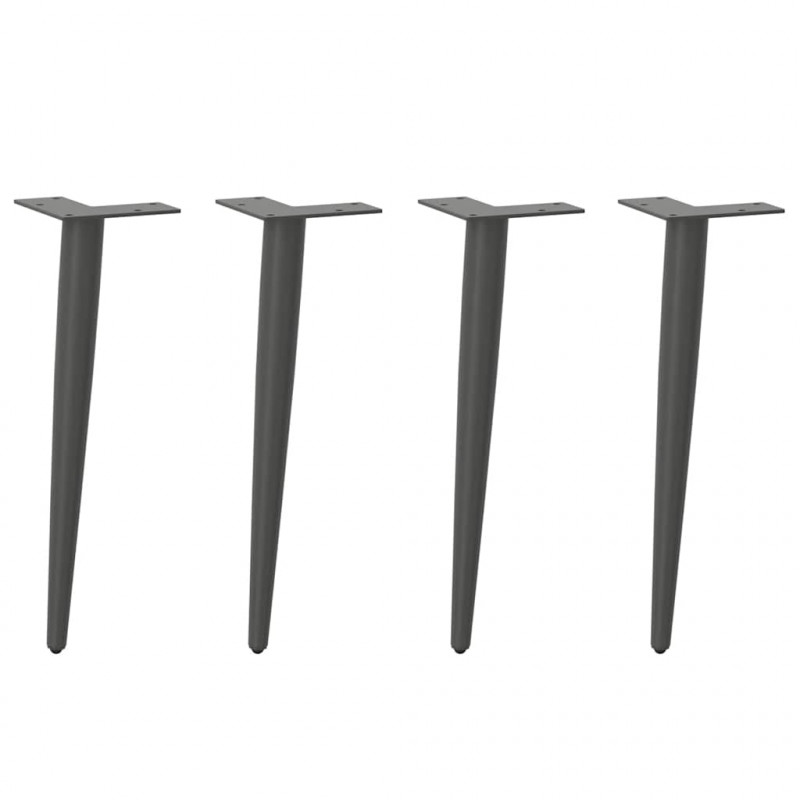 Nogi do stolika kawowego w kształcie stożka 4 szt. Antracyt 42-43 cm Stal