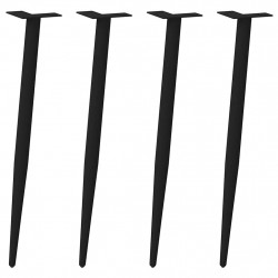 Nogi do stołu konsolowego w kształcie stożka 4 szt. Czarne 72-73 cm Stalowe