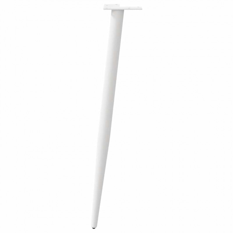 Nogi do stołu konsolowego w kształcie stożka 4 szt. Białe 72-73 cm Stalowe