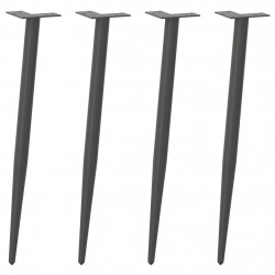 Nogi do stołu konsolowego w kształcie stożka 4 szt. Antracyt 72-73 cm Stal