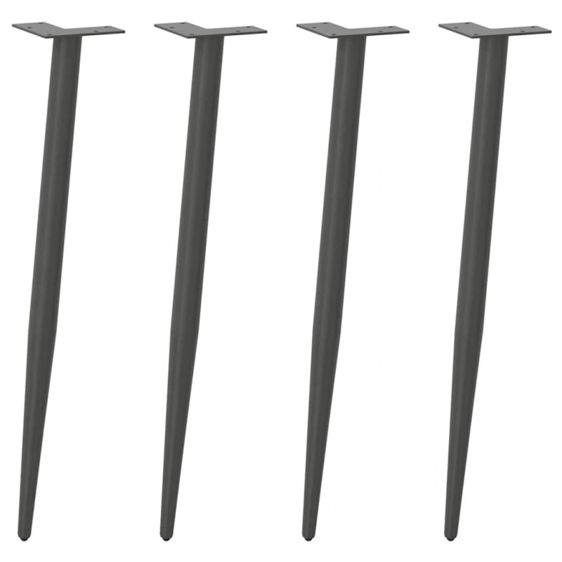 Nogi do stołu konsolowego w kształcie stożka 4 szt. Antracyt 72-73 cm Stal