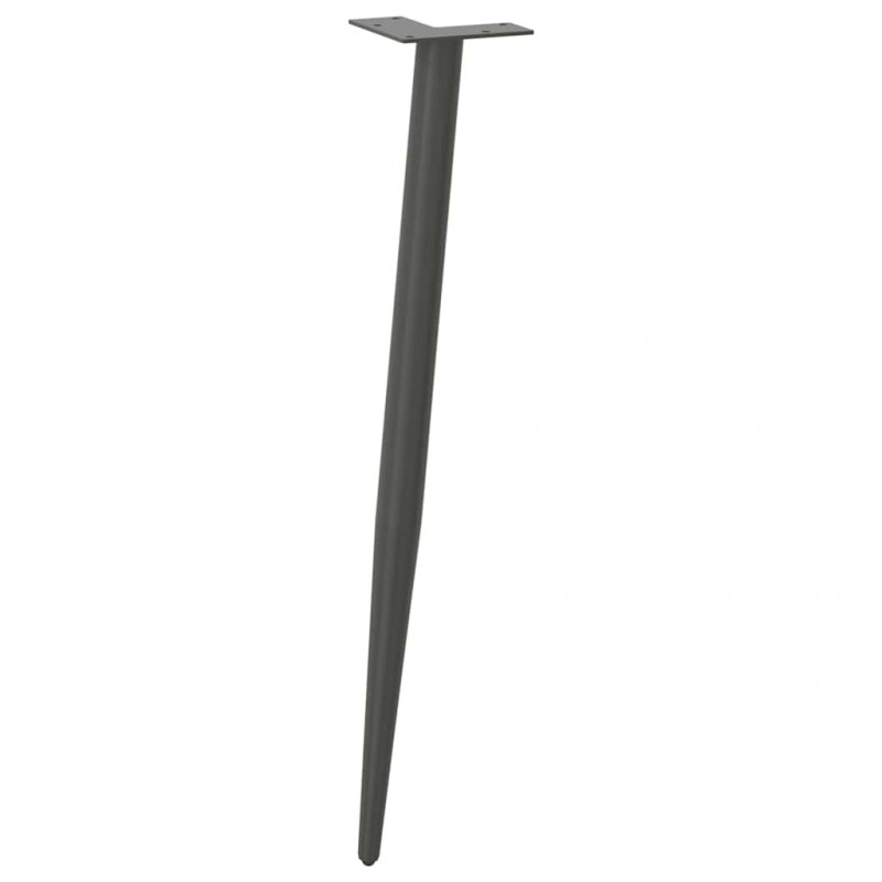 Nogi do stołu konsolowego w kształcie stożka 4 szt. Antracyt 72-73 cm Stal