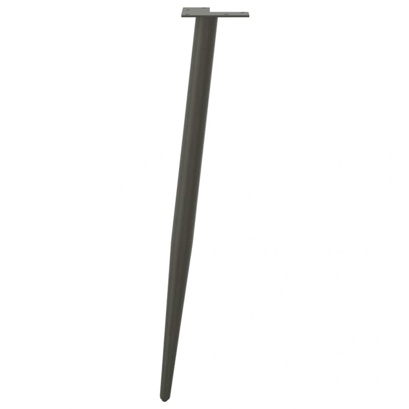 Nogi do stołu konsolowego w kształcie stożka 4 szt. Antracyt 72-73 cm Stal