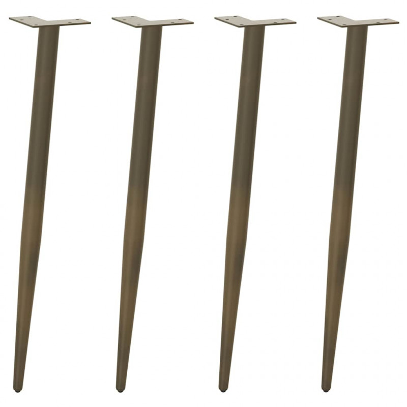 Nogi do stołu konsolowego w kształcie stożka 4 szt. Naturalna stal 72-73 cm Stal