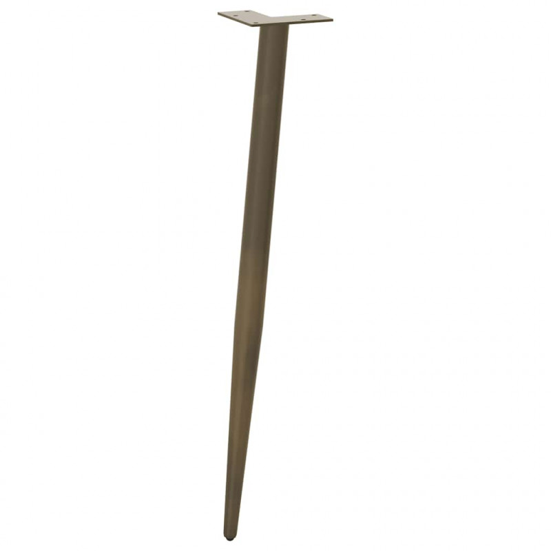 Nogi do stołu konsolowego w kształcie stożka 4 szt. Naturalna stal 72-73 cm Stal
