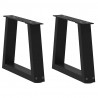 Nogi do stolika kawowego w kształcie litery V 2 szt. Czarne 30x(30-31,3) cm Stal