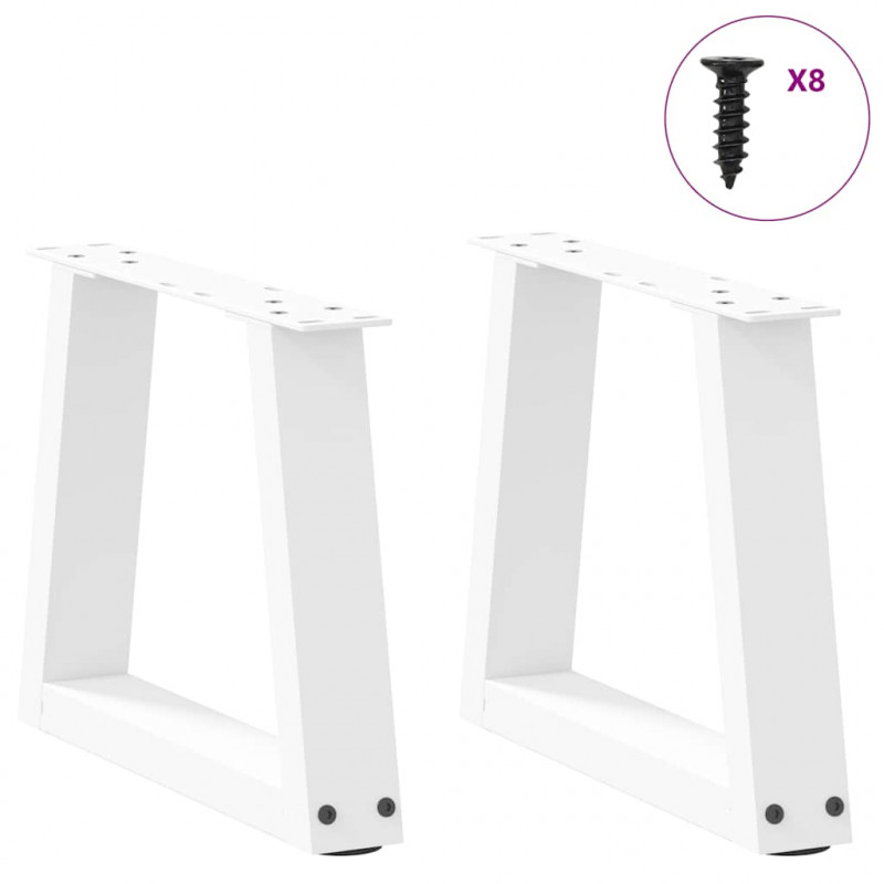 Nogi do stolika kawowego w kształcie litery V 2 szt. Białe 30x(30-31,3) cm Stal