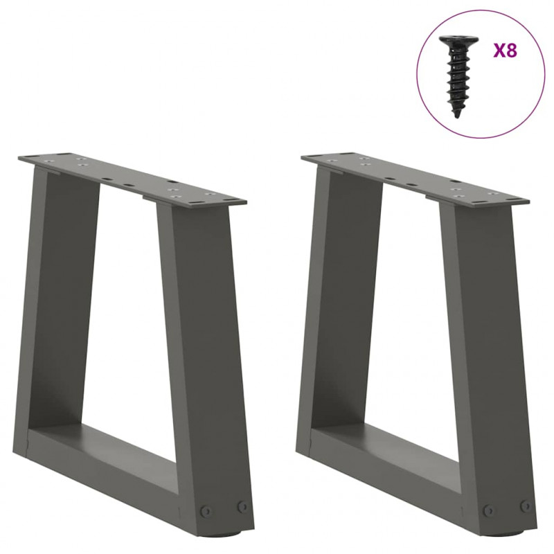 Nogi do stolika kawowego w kształcie litery V 2 szt. Antracyt 30x(30-31,3) cm Stal