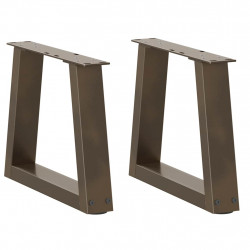 Nogi do stolika kawowego w kształcie litery V 2 szt. Naturalna stal 30x(30-31,3) cm Stal